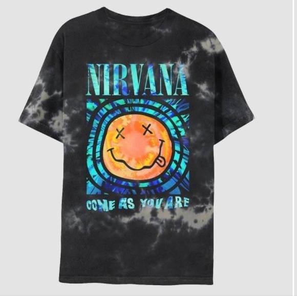 NIRVANA Other - Nirvana Come As You Are  Black Tie-Dye Graphic T-Shirt Mens M